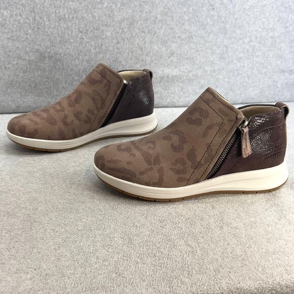 Revere Dublin Leather Zip Up Ankle Sneaker Shoe-Camo Espresso -Women Size 8 *NEW - Picture 6 of 15